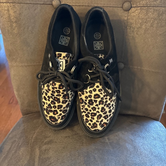 TUK Leopard Suede D Ring VIL Creeper Sneaker Shoes W11 M 9 - Picture 1 of 6